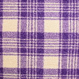 Lainage Billy bouclette à carreaux violet et blanc cassé