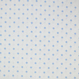 Piqué de coton imprimé pois bleu fond blanc