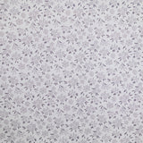Piqué de coton imprimé fleurs de saison gris fond blanc