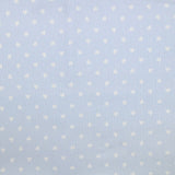 Piqué de coton imprimé cœur fond bleu clair