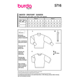 Patron Burda n°5716 : Sweatshirt