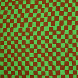 Toile de viscose imprimée carreaux marron et vert