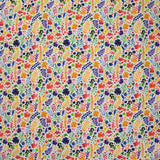 Coton imprimé fougères multicolore fond blanc
