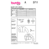 Patron Burda n°5711 : Veste