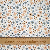 Cotton printed love passion brown and blue