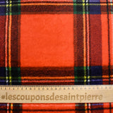 Polaire doudou imprimée tartan orange sanguine