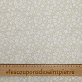 Flores de flores estampadas con estampado de algodón fondo beige