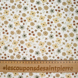 Coton imprimé amour passion beige et marron