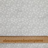 Spring flower printed cotton print gray background