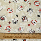 Coton imprimé miaou miaou fond beige