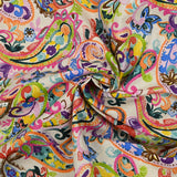 Polycoton imprimé cachemire multicolore