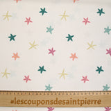 Tissu Maillot de bain recyclé UPF50 étoile de mer fond écru