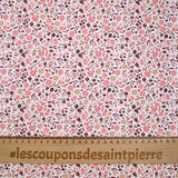 Cotton print pink floral white background