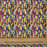 Multicolored stains printed cotton