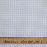 Piqué de coton imprimé carré bleu