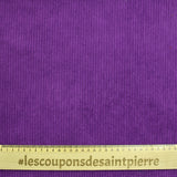 Violet ribbed polyester velvet