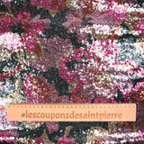 Tulle sequin jeune pousse fuchsia et beige fond noir