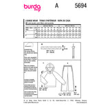 Patron Burda n°5694 : Tenue d'interieur