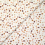 Coton imprimé au gré du vent marron fond blanc