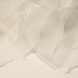 Mousseline de soie crinkle à bandes satin 23mm ivoire
