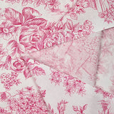 Coton imprimé toile de jouy rose