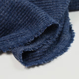 Maille texturée grattée Ori bleu marine
