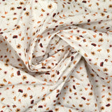 Coton imprimé au gré du vent marron fond blanc