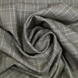Tissu tailleur 100% laine prince-de-galles taupe et écru