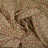 Coton imprimé s'épanouir vert, rouge et beige