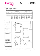 Patron Burda n°5594 : T-shirt