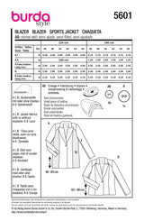 Patron Burda n°5601 : Blazer