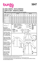 Patron Burda n°5647 : Veste et manteau