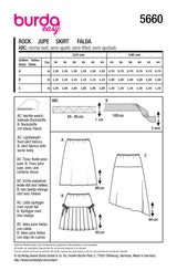Patron Burda n°5660 : Jupe