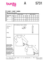 Patron Burda n°5731 : T-shirt
