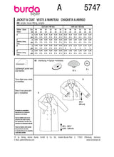 Burda boss n ° 5747: coat & jacket