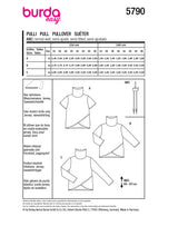 Patron Burda n°5790 : Pull