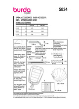 Patron Burda Enfant n°5834 : Accessoires bébé