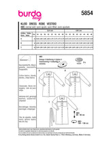 Patron Burda n°5854 : Robe