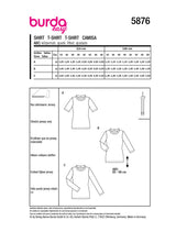 Patron Burda n°5876 : T-shirt