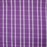 Polycoton tissé-teint ligne blanche contrastante écru fond violet améthyste