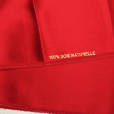 Satin de soie 100% rouge