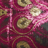 Tulle sequin plumes royales or et fuchsia