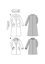 Patron Burda n°6462: Manteau classique femme