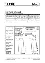 Patron Burda n°6470 : Pantalon jambes droites