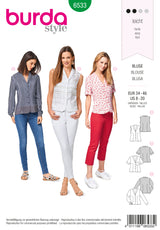 Patron Burda n°6533: blouse à col châle