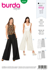 Patron Burda n°6544: Pantalon jambes amples