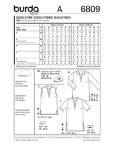 Patron n°6809 : Blouse, Tunique col en V