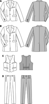 Patron n°6871 : Costume et Veste pour homme