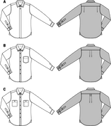 Patron n°6874 : Chemise pour homme avec variantes de col