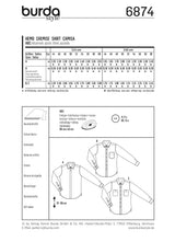 Patron n°6874 : Chemise pour homme avec variantes de col